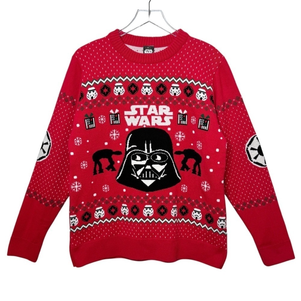 Star Wars Darth Vader Red Ugly Christmas Crew Sweater Sz M